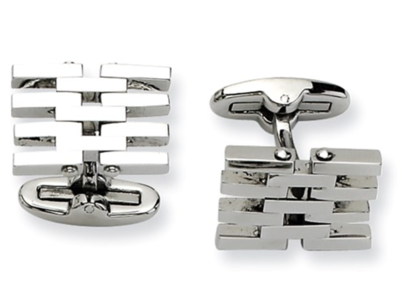 STAINLESS POLISH FANCY CUFF LINK