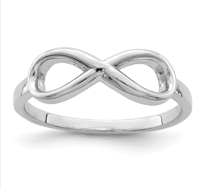 Sterling Silver Rhodium-plated Infinity Ring Size 6