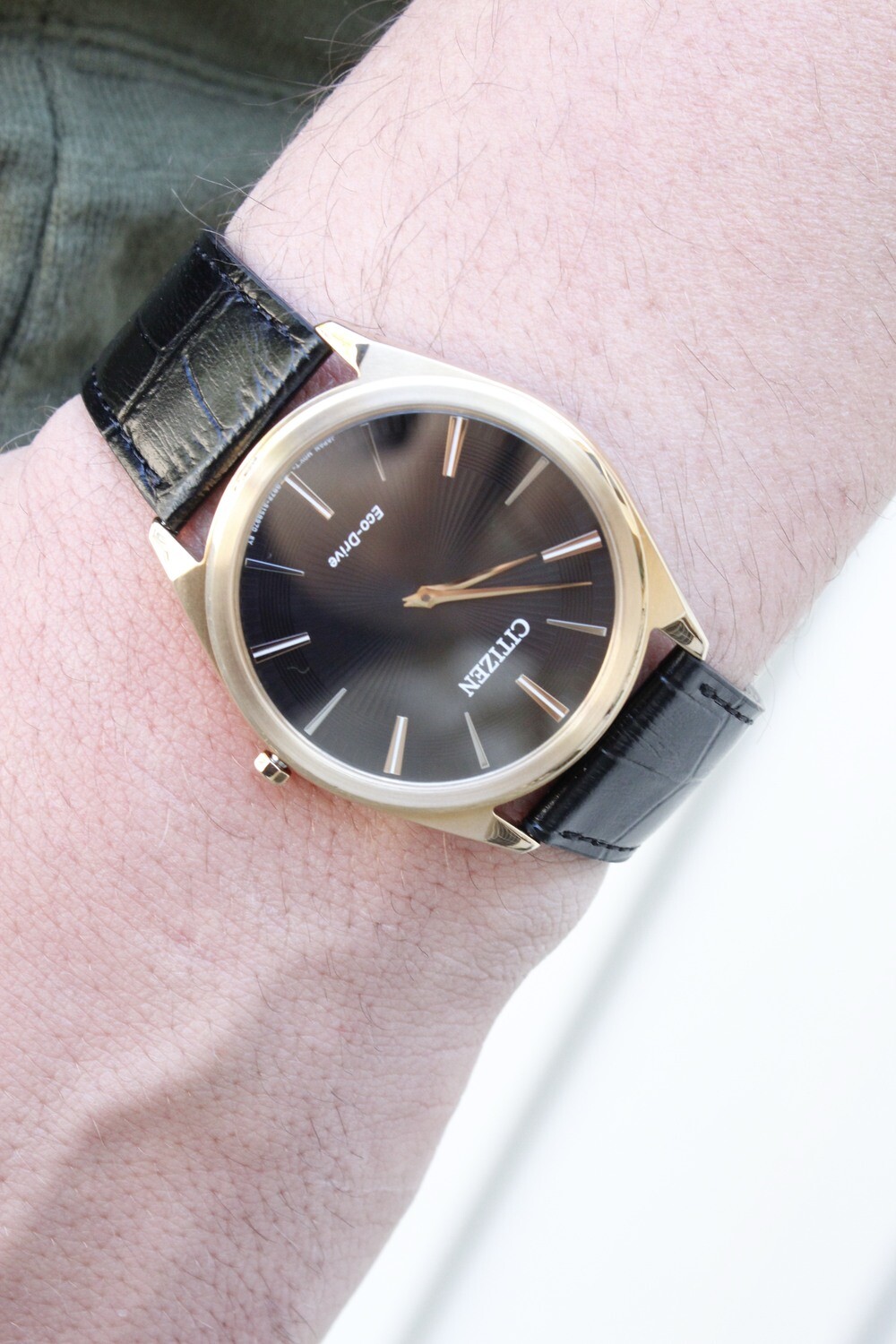 ECO THIN ROSE TONE BLK LEATHER