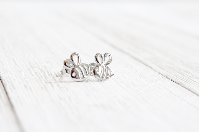 Sterling Silver Bumble Bee Post Earrings