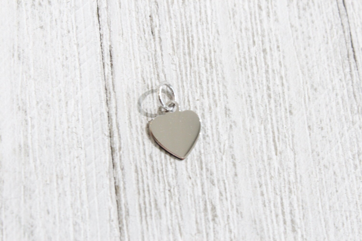 Sterling Silver Engravable Heart Polished Front/Satin Back Charm