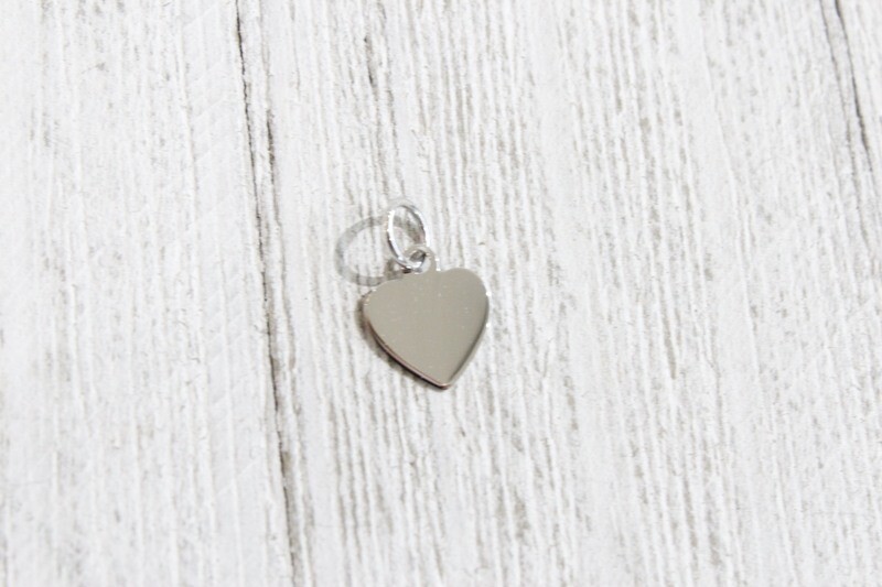 Sterling Silver Engravable Heart Polished Front/Satin Back Charm