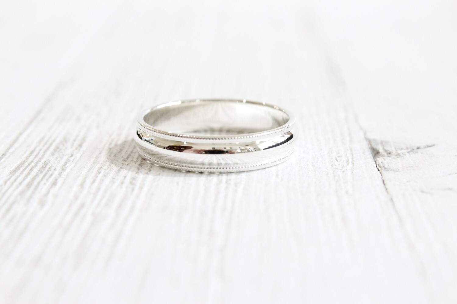 Sterling Silver 5mm Half Round Milgrain Band Size 10