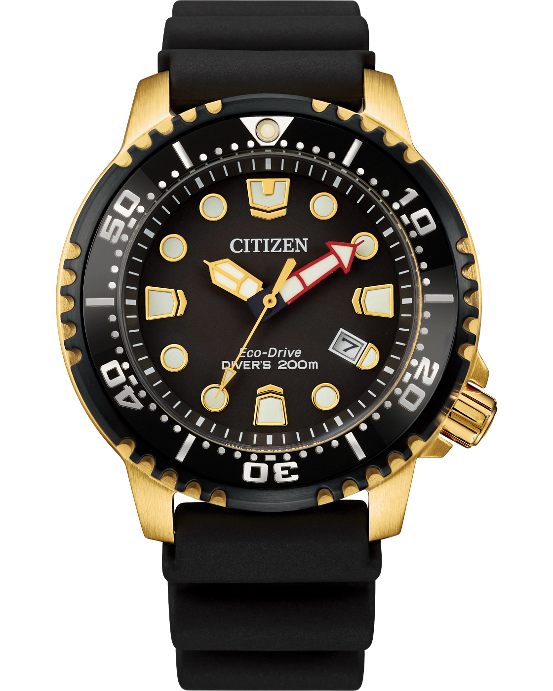 Citizen Eco-Drive Professional Diver Mens Watch, Gold-Tone Polyurethane 42MM 