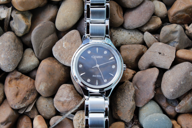 Ladies&#39; Citizen Eco-Drive Silhouette Silver-Tone Crystal Watch 