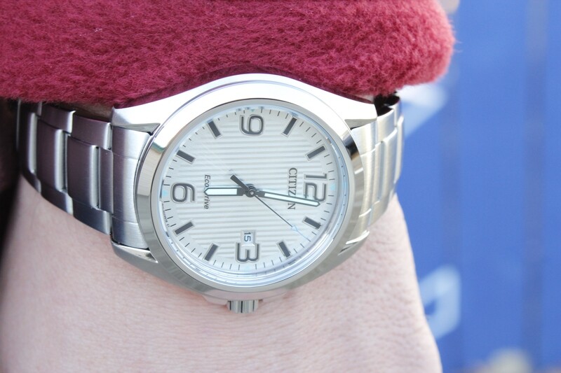 Citizen Chandler Men&#39;s Silver Dial Watch with Blue Accents in Stainless Steel 