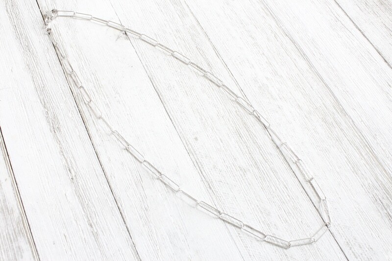 Sterling Silver 21&quot; Paperclip Chain Necklace
