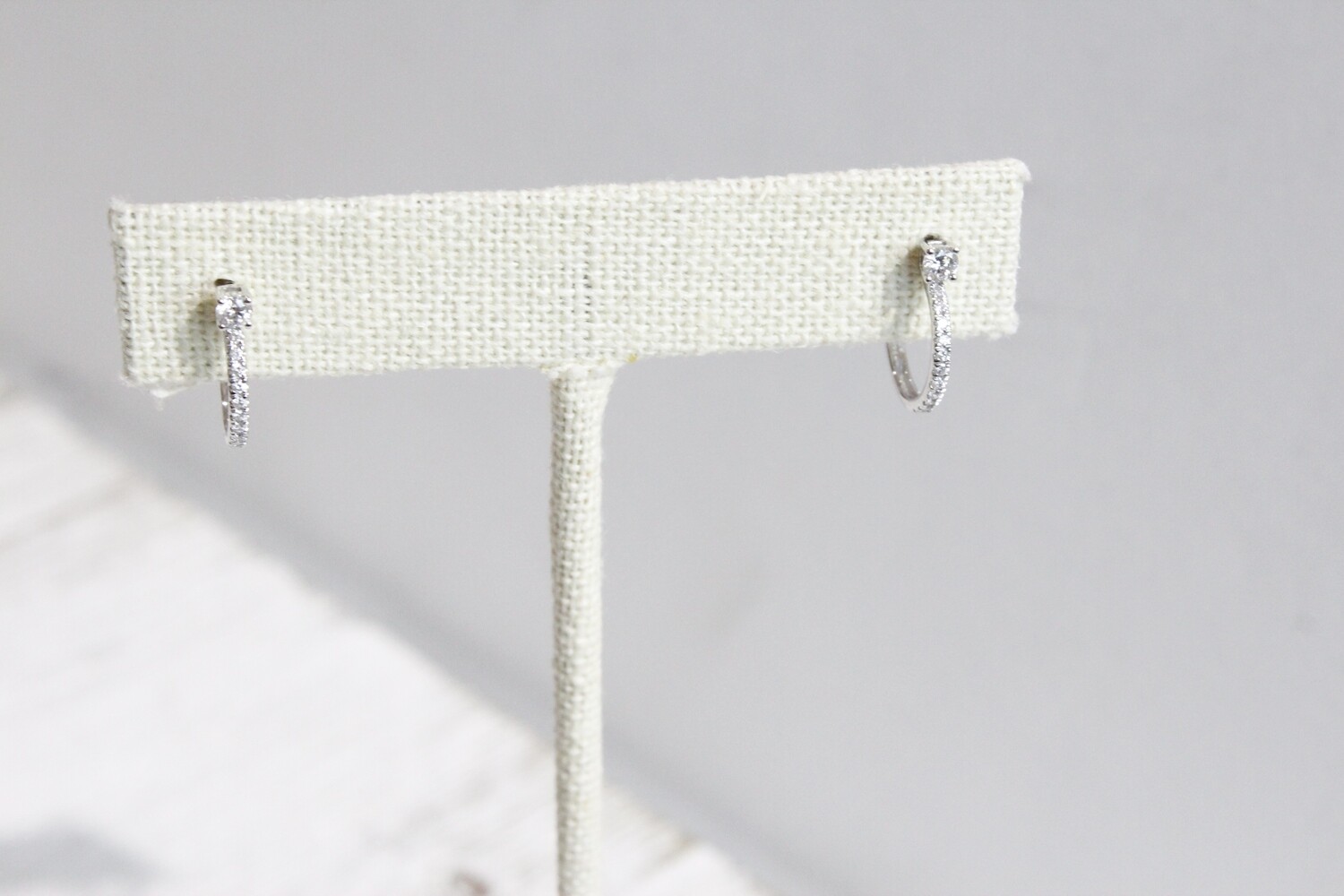 14kw .26ct Total Diamond J Hoops on Posts