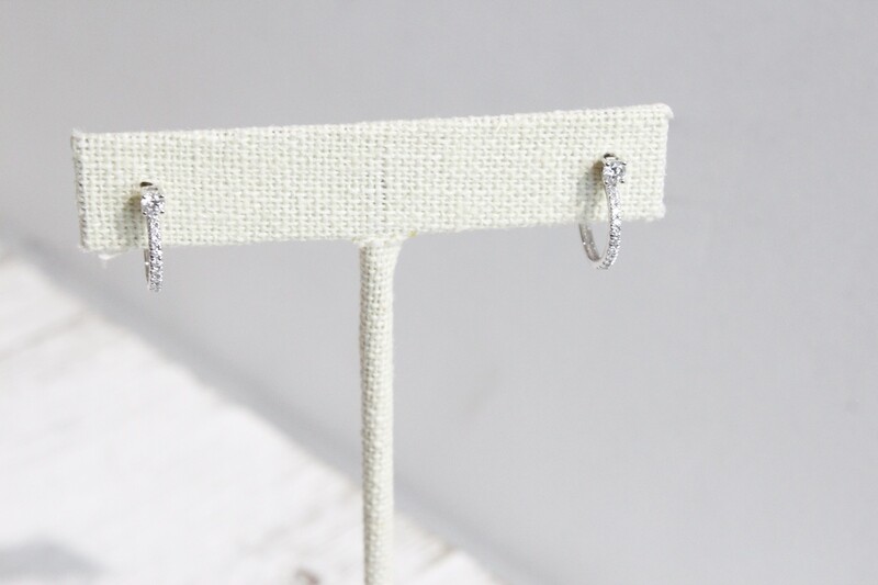 14kw .26ct Total Diamond J Hoops on Posts