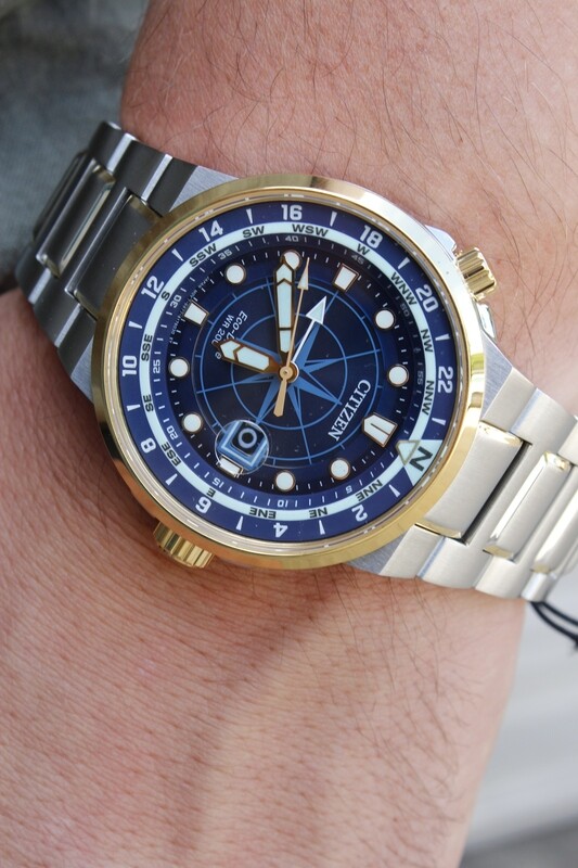 Men&#39;s Citizen Eco-Drive® Endeavor Two-Tone Watch with Blue Dial