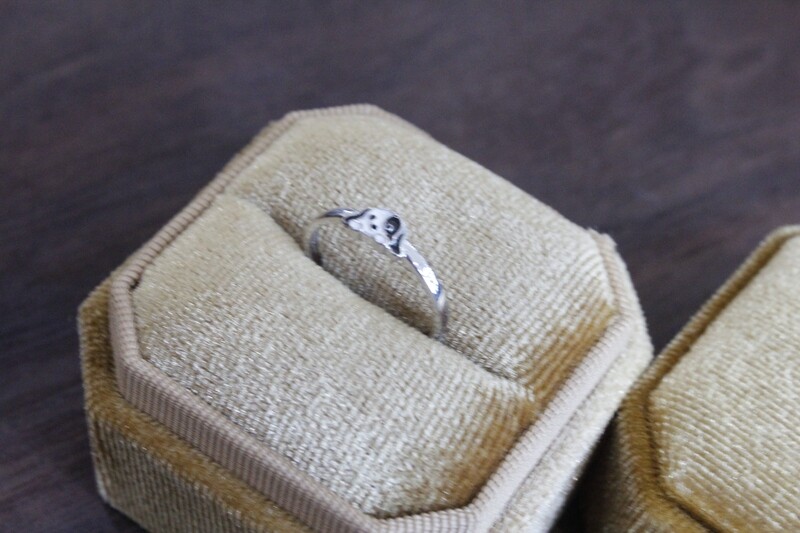 Sterling Silver Enameled Puppy Ring