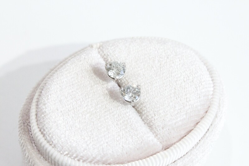 14kw .76ct Total Round Diamond Martini Stud Earrings