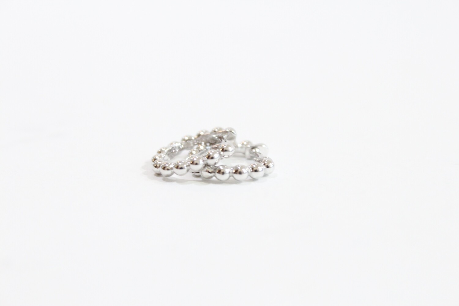 Sterling Silver Beaded Hoop Earrings