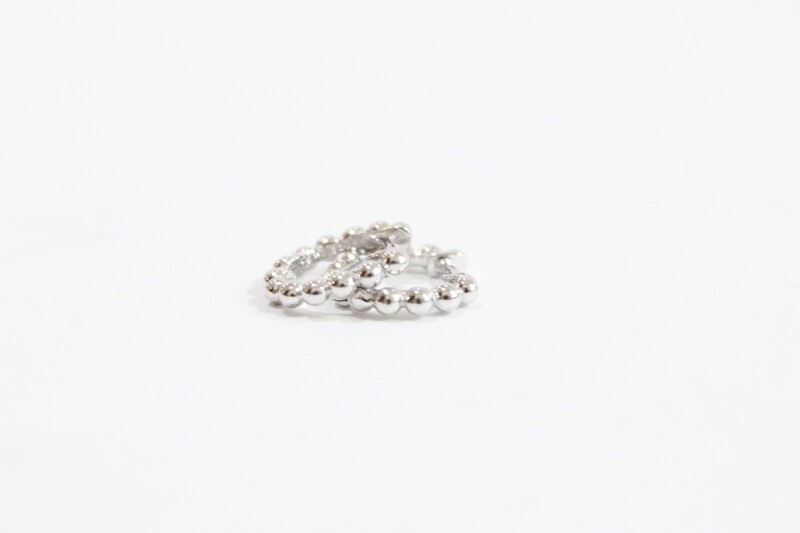 Sterling Silver Beaded Hoop Earrings
