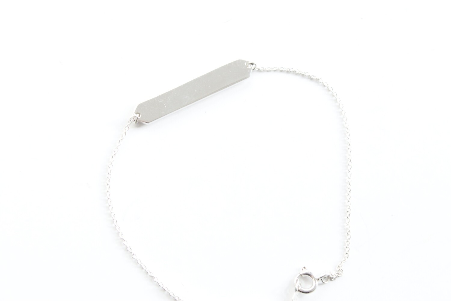 Sterling Silver Geometric ID 7-8&quot; Bracelet