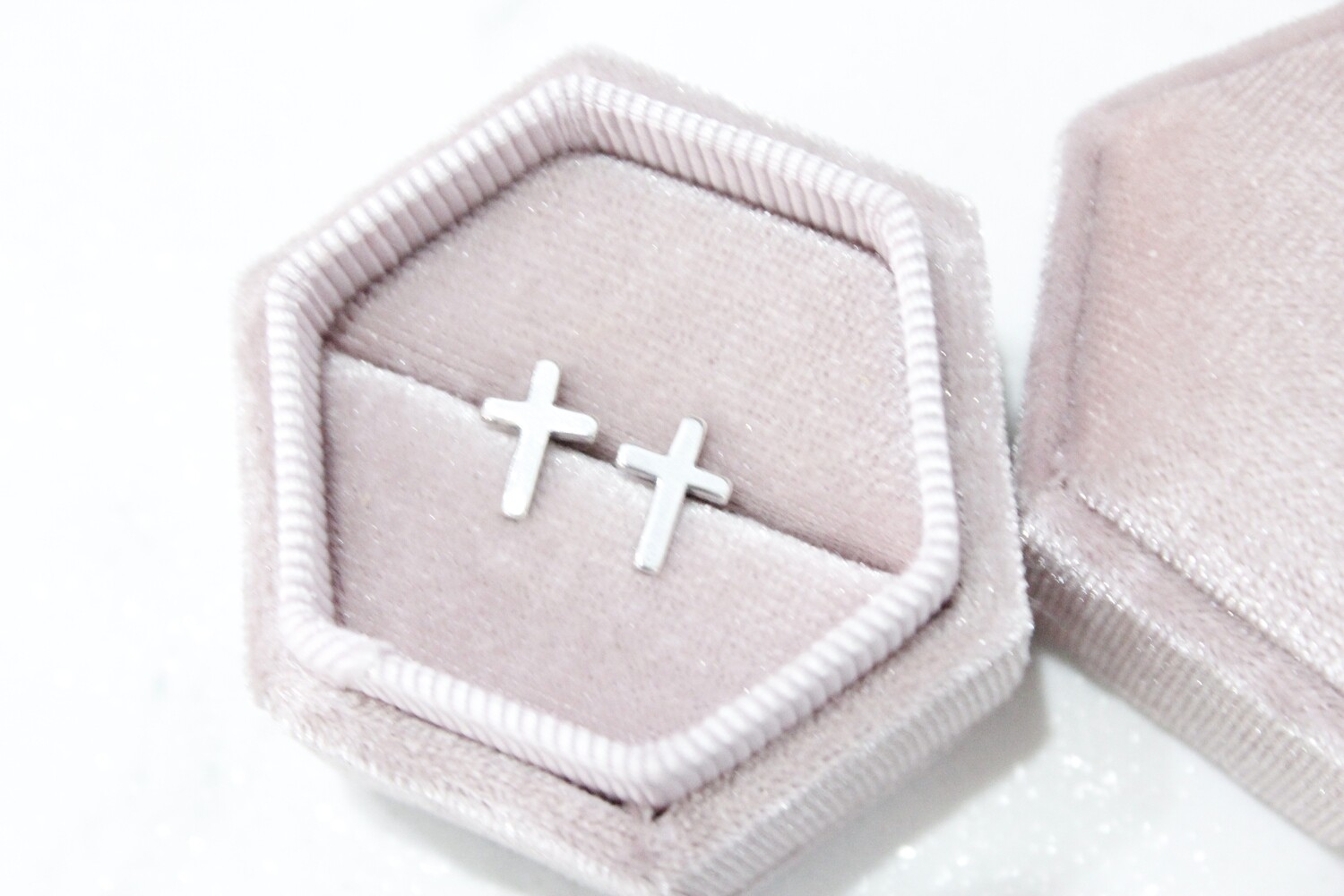 Sterling Silver Polished Cross Post Earrings