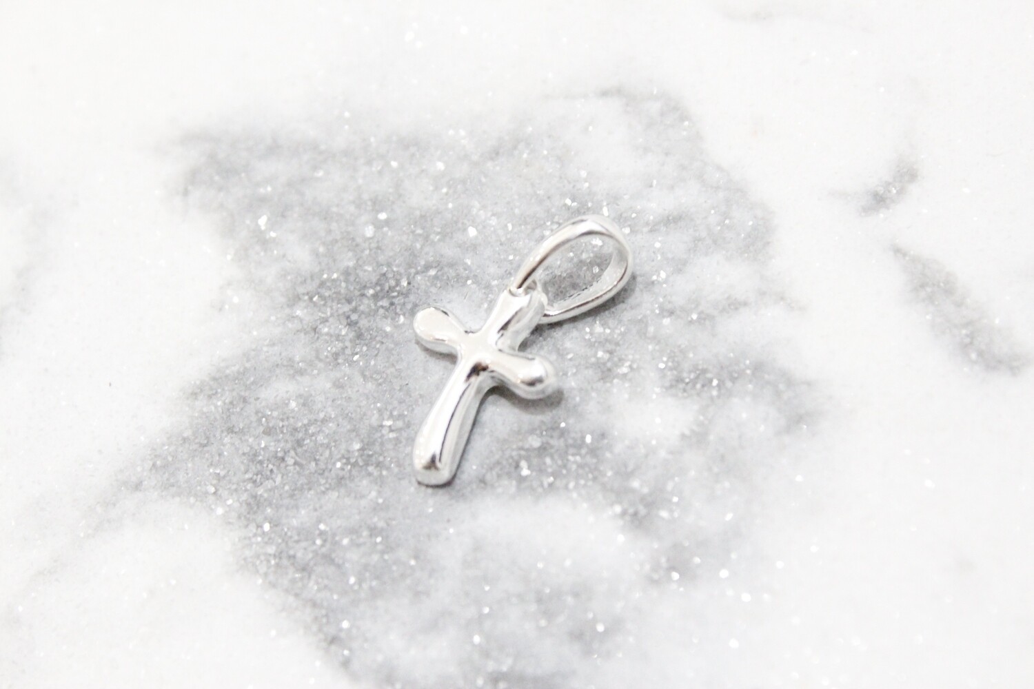 Sterling Silver Tiny Freeform Cross Charm