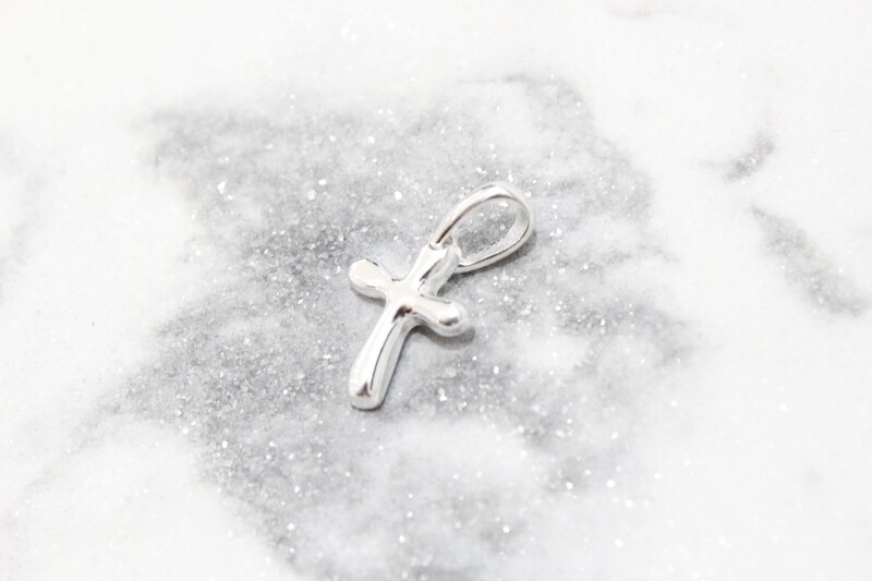 Sterling Silver Tiny Freeform Cross Charm