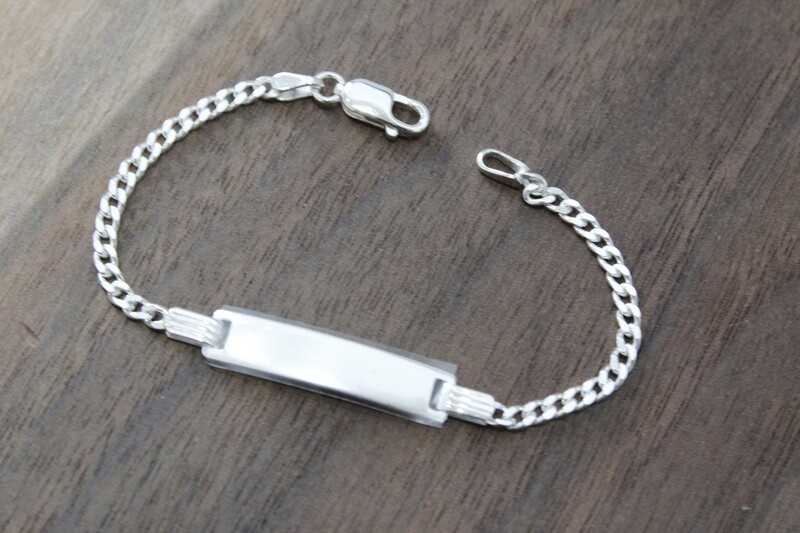 Sterling Silver 5.5in Baby ID Bracelet
