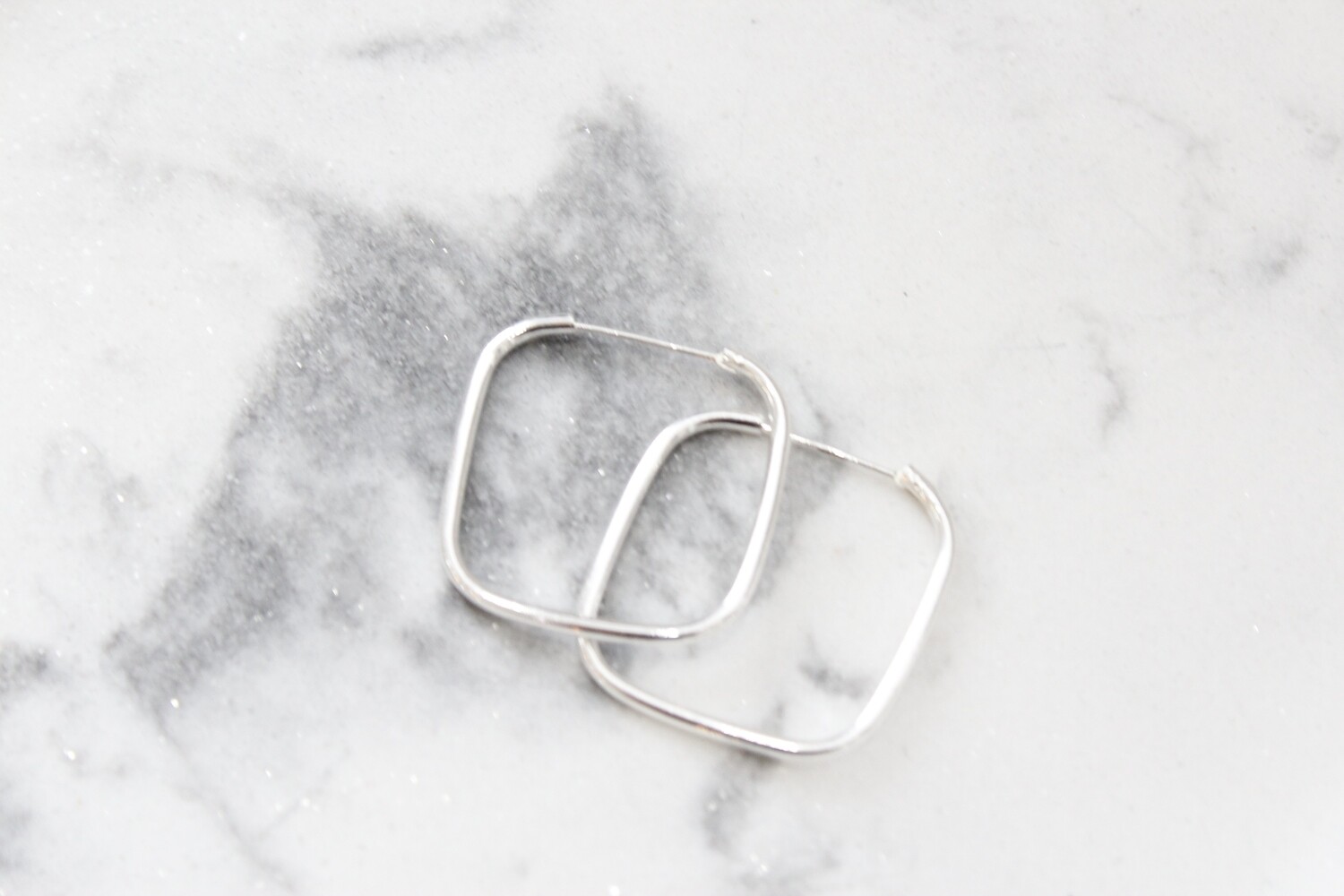 Sterling Silver Polished 1.5mm Square Endless Tube Hoop Earrings