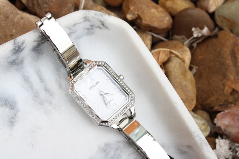 Citizen Eco-Drive Silhouette Crystal Stainless Steel Bracelet Watch | 23mm | EM0980-50A