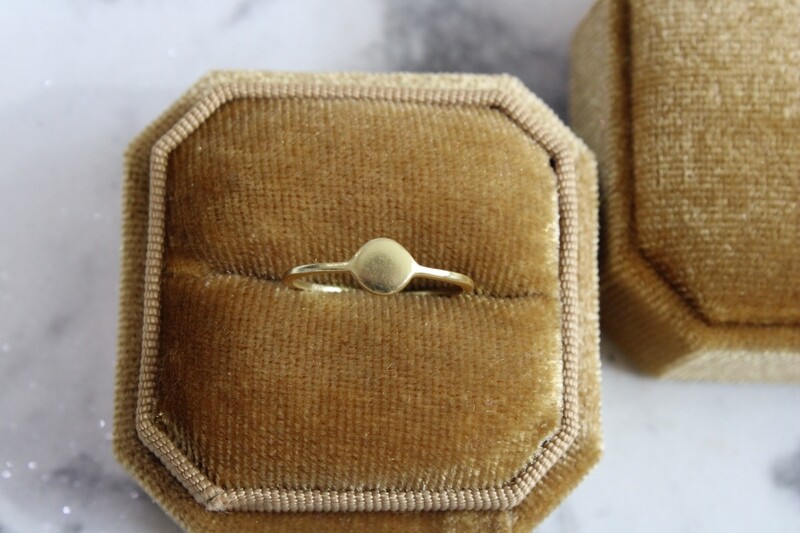 Sterling Silver Gold Plated Engravable Disc Ring- Size 6