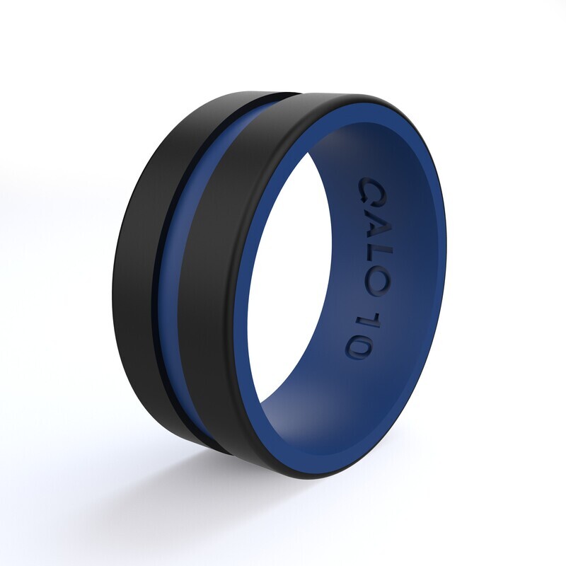 Qalo Men's Blue Line Law Enforcement Silicone Band, Size 13 Qalo Men's Blue Line Law Enforcement Silicone Band, Size 13