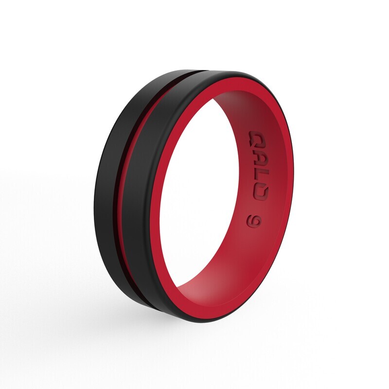 Qalo Women's Red Line Firefighter Silicone Band, Size 7 Qalo Women's Red Line Firefighter Silicone Band, Size 7