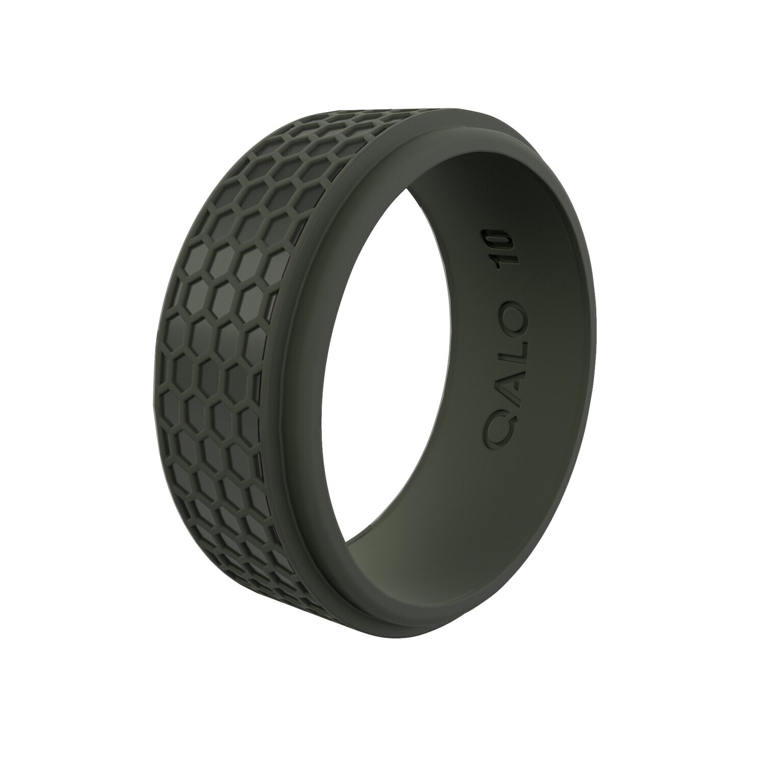 Qalo Men's Moss Hex Silicone Band, Size 10 Qalo Men's Moss Hex Silicone Band, Size 10