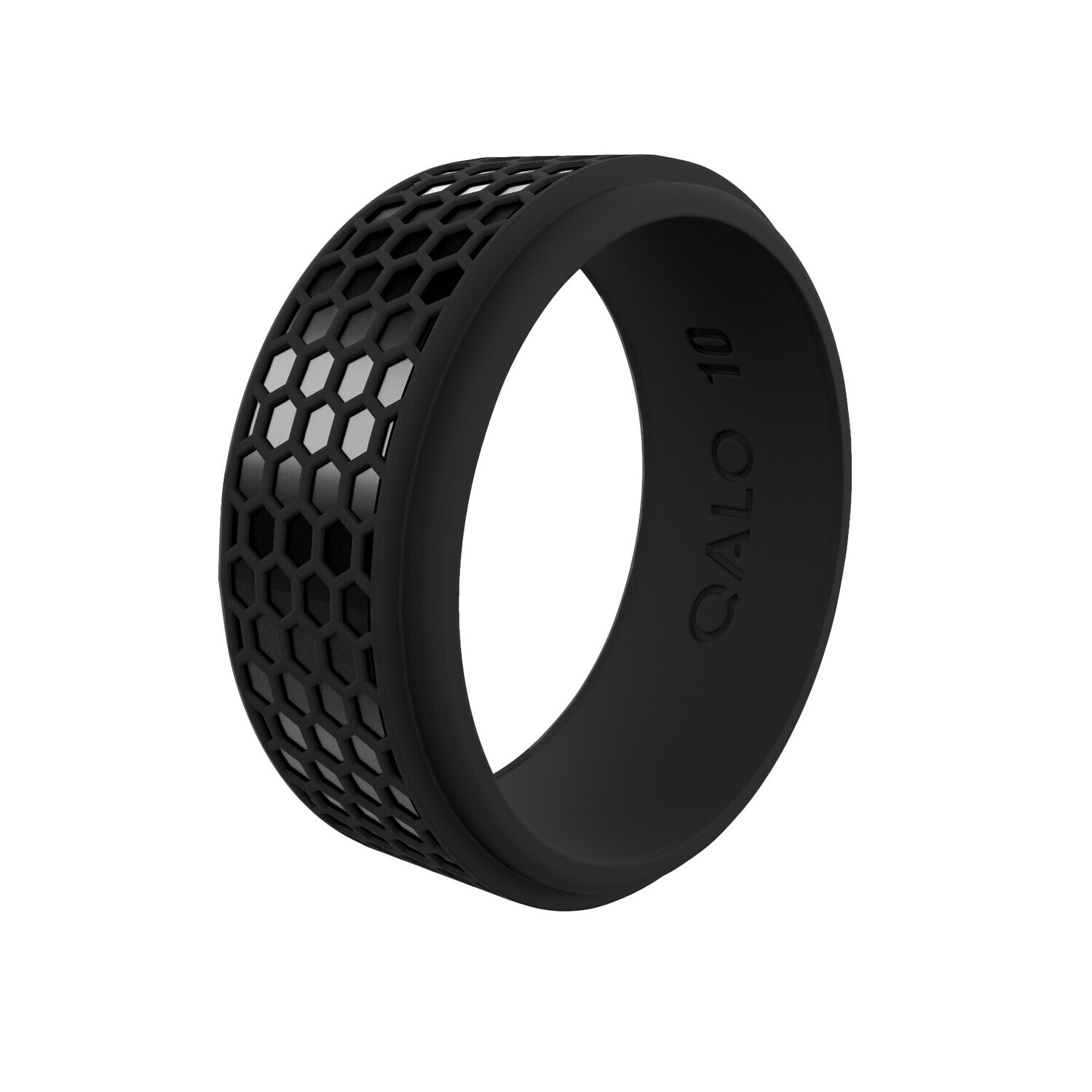 Qalo Men's Black Hex Silicone Band, Size 11 Qalo Men's Black Hex Silicone Band, Size 11