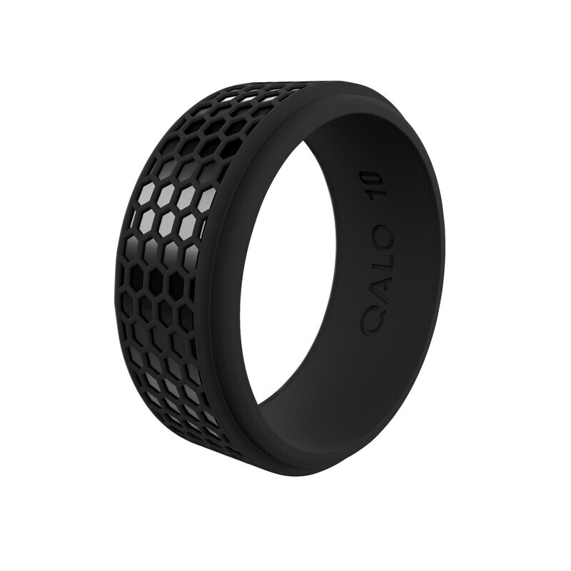 Qalo Men's Black Hex Silicone Band, Size 11 Qalo Men's Black Hex Silicone Band, Size 11