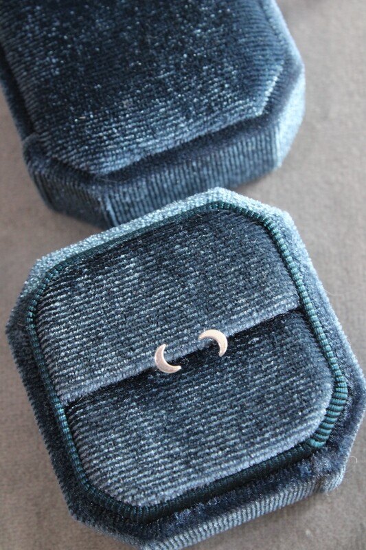 Sterling Silver Moon Post Earrings