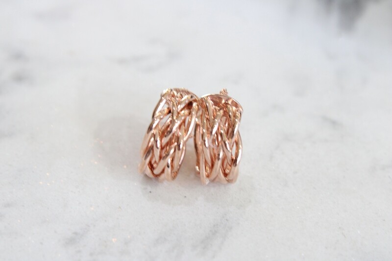 14kr Polished Braided Hoop Earrings 14kr Polished Braided Hoop Earrings