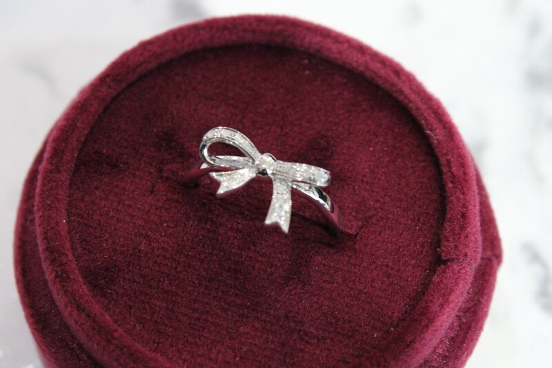 Sterling Silver .05ct Diamond Bow Ring
