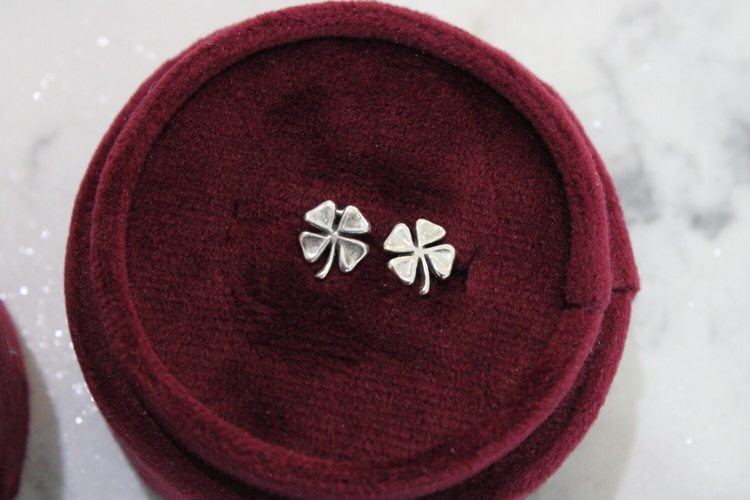 Sterling Silver Four Leaf Clover Stud Earrings 