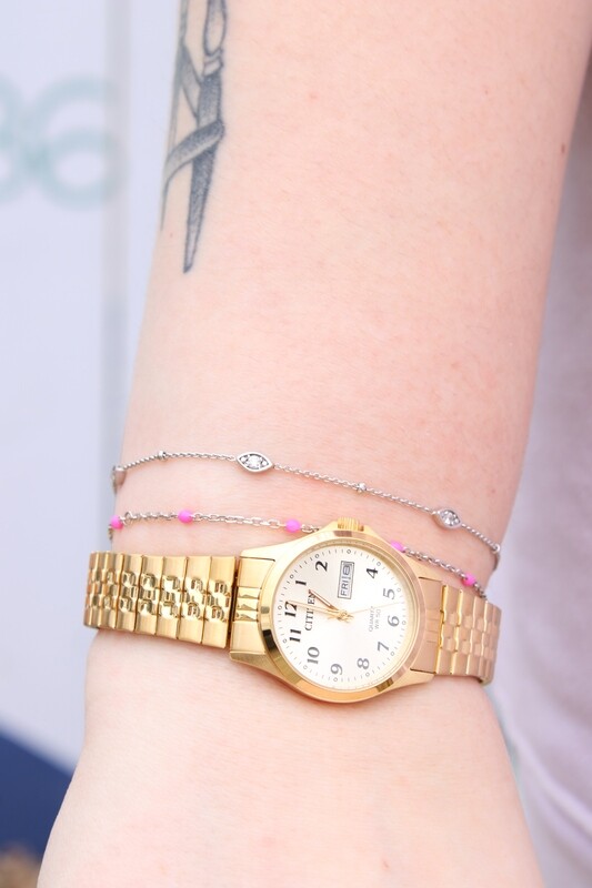 CITIEZEN LADIES QUARTZ WR50 SSG EXPANDABLE BAND WATCH