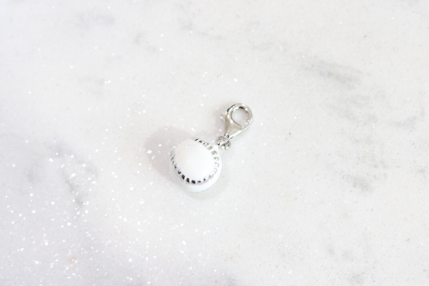 Sterling Silver 3-D Enameled Baseball Charm 