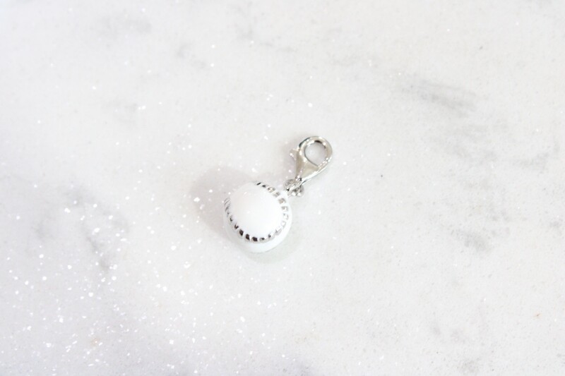 Sterling Silver 3-D Enameled Baseball Charm 