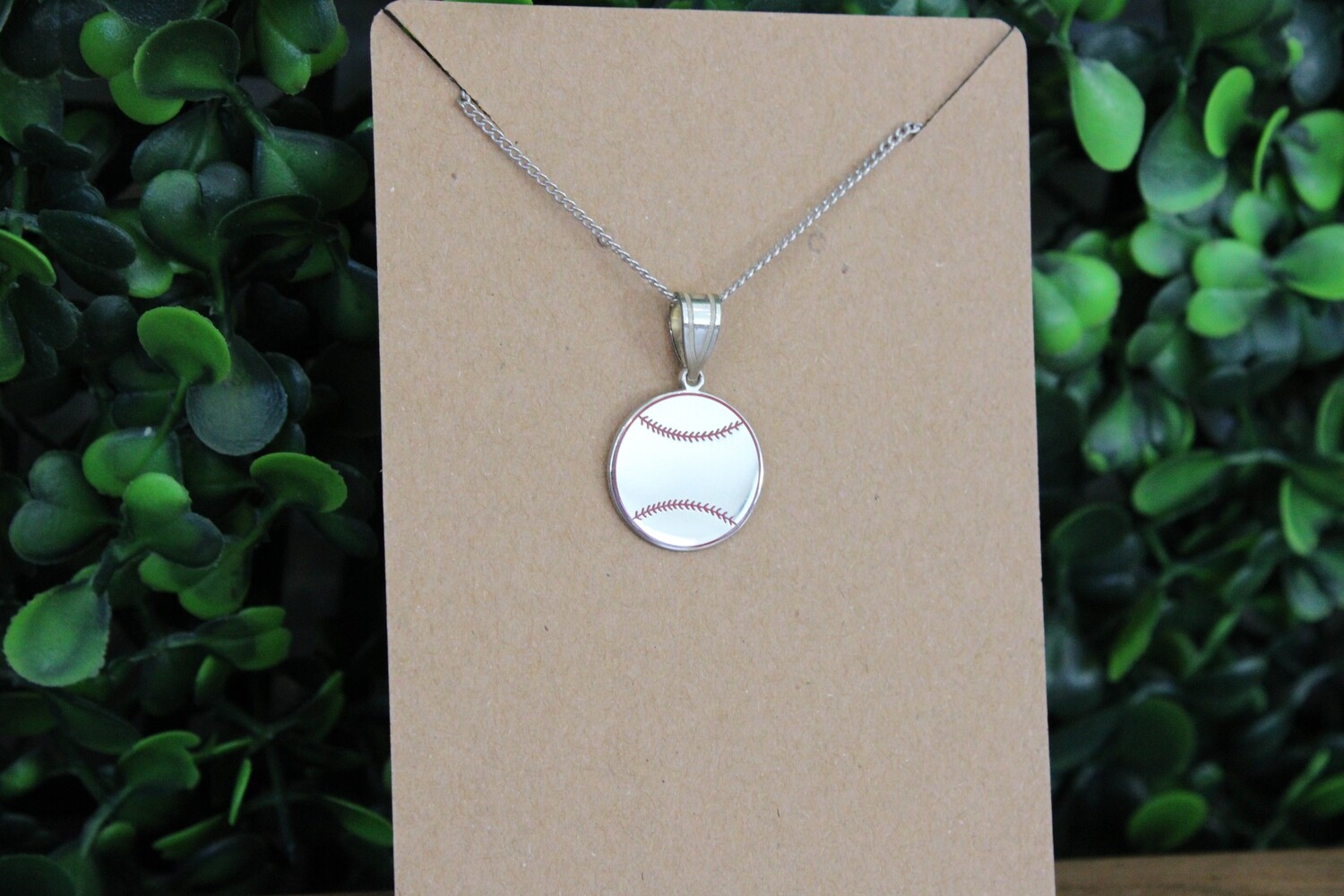 Sterling Silver Personalized Baseball Enameled Pendant 