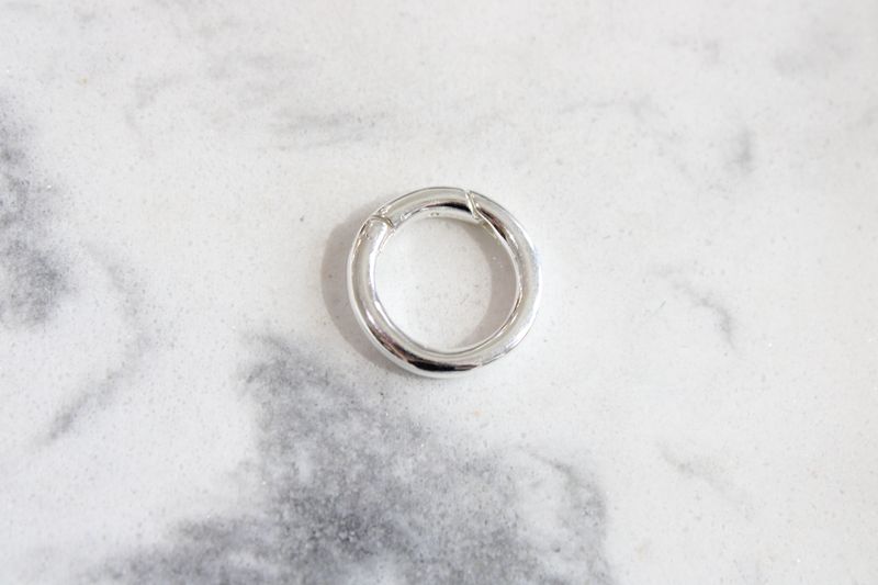 Sterling Silver Polished Circle Push Lock Clasp with Your Choice of Sterling Silver or Gold Filled Chain *Limitations may apply