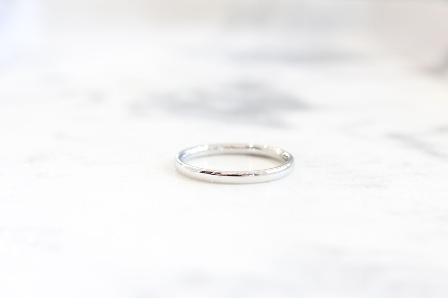 14kt White Gold 2mm High Polished Band