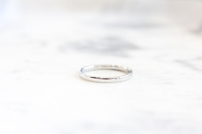 14kt White Gold 2mm High Polished Band
