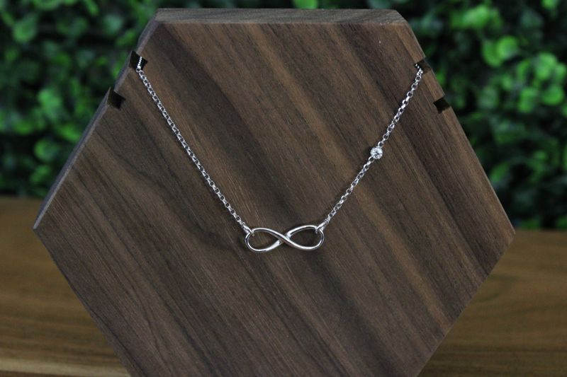 Sterling Silver CZ Infinity Knot Necklace