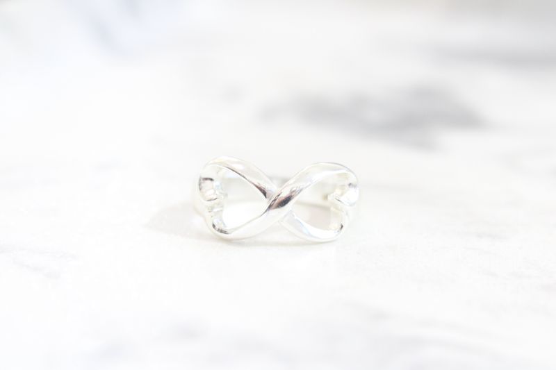 Sterling Silver Polished Heart Infinity Ring