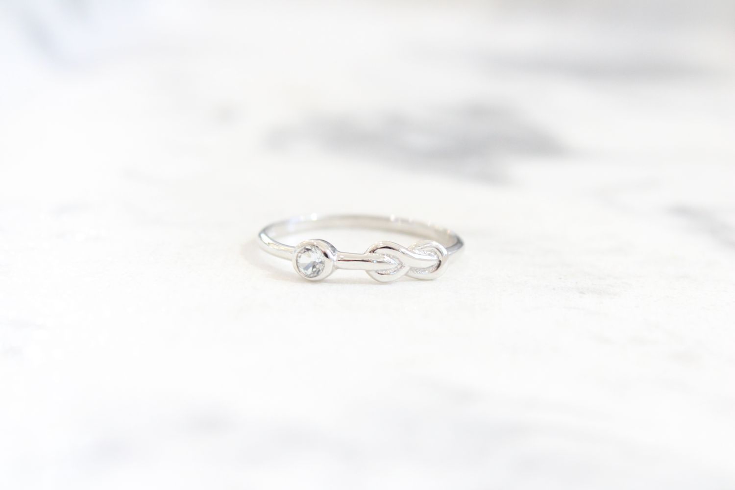 Sterling Silver Polished Infinity White Topaz Ring