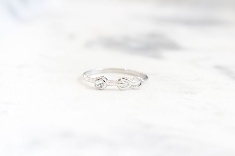 Sterling Silver Polished Infinity White Topaz Ring