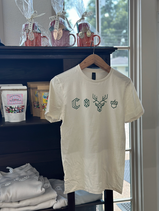 Emerald Green Puffy Icon Logo Oatmeal Tee