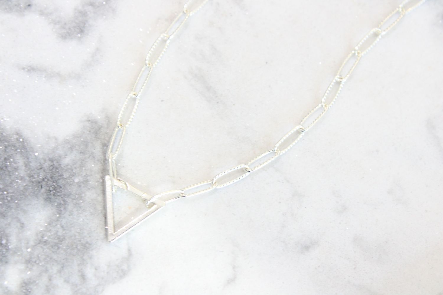 Sterling Silver Triangle Hinged Charm Bail with Your Choice of Sterling Silver or Gold Filled Chain *Limitations may apply