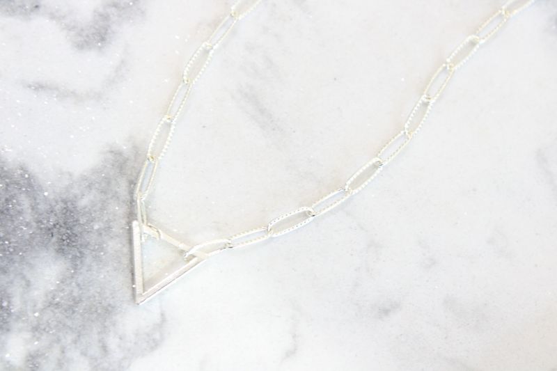 Sterling Silver Triangle Hinged Charm Bail with Your Choice of Sterling Silver or Gold Filled Chain *Limitations may apply