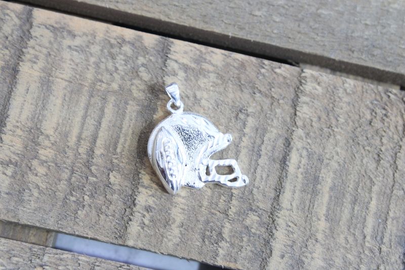 Sterling Silver Polished Football and Helmet Pendant Sterling Silver Polished Football and Helmet Pendant